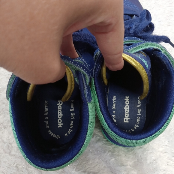 Reebok Classics Freestyle Blue & Aqua High Top Sneakers size 5 - Picture 3 of 8